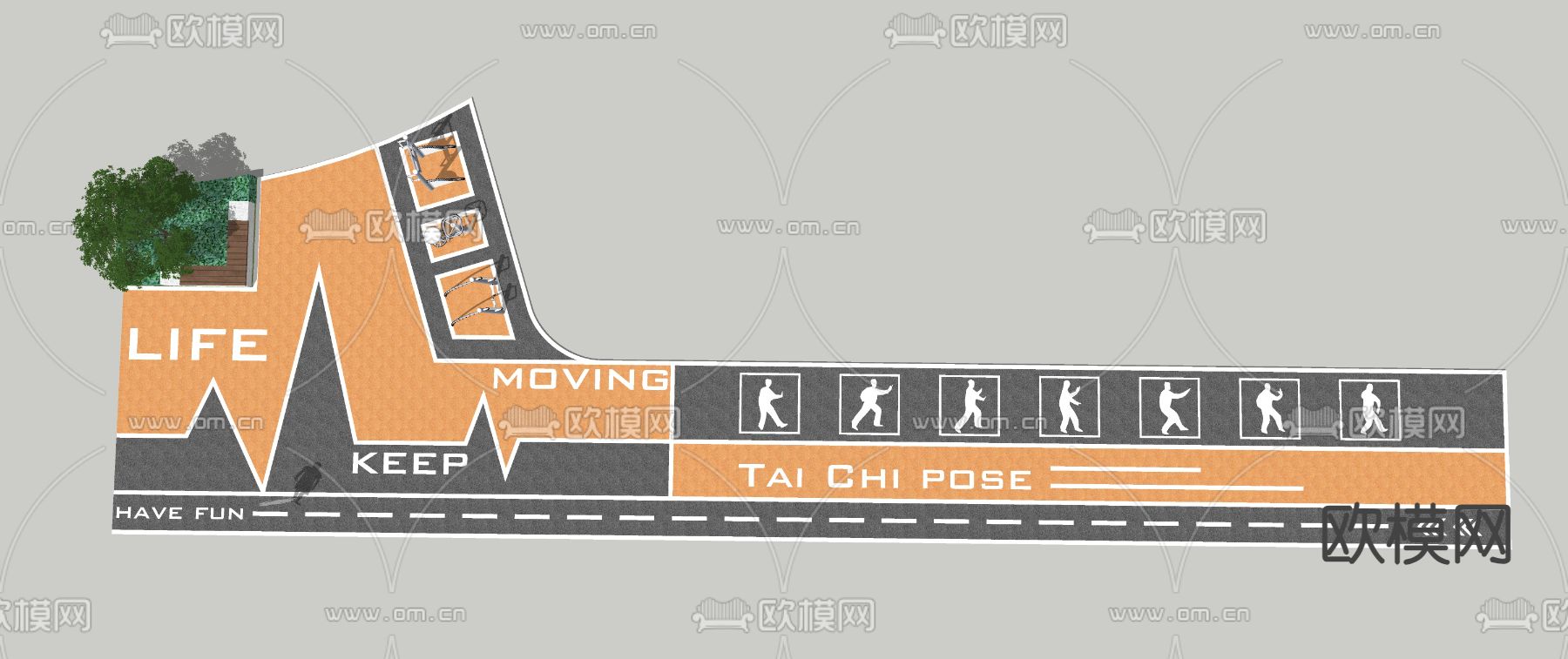 消防登高面su模型下载（渲染图2）