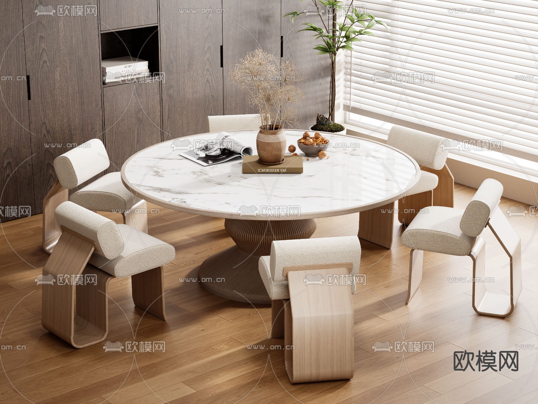 餐桌椅su模型下载（渲染图1）