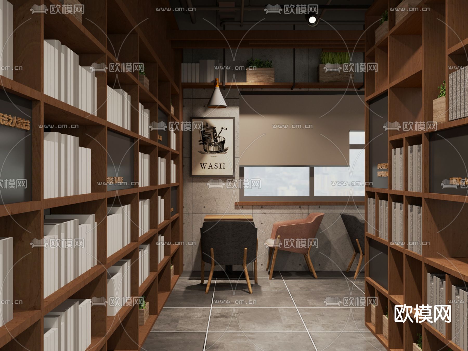 工业风咖啡厅3d模型下载（渲染图6）