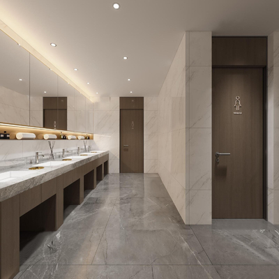  现代公共卫生间su模型 