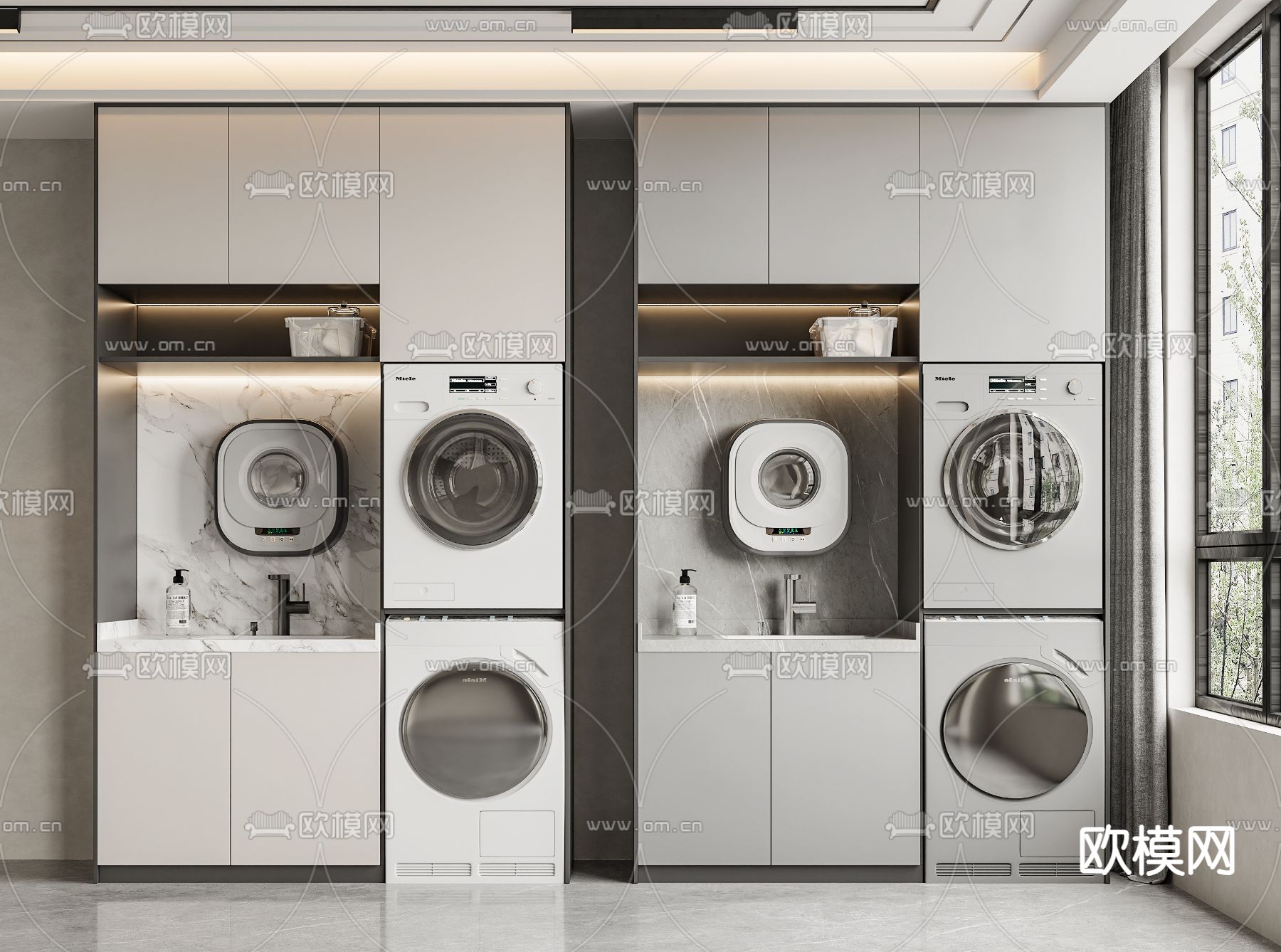 阳台柜 洗衣机柜3d模型下载