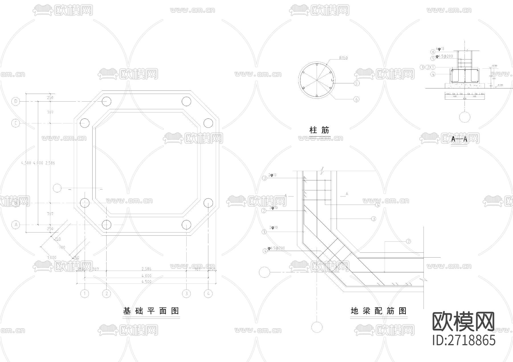 欧式方底圆顶亭节点大样下载（渲染图5）