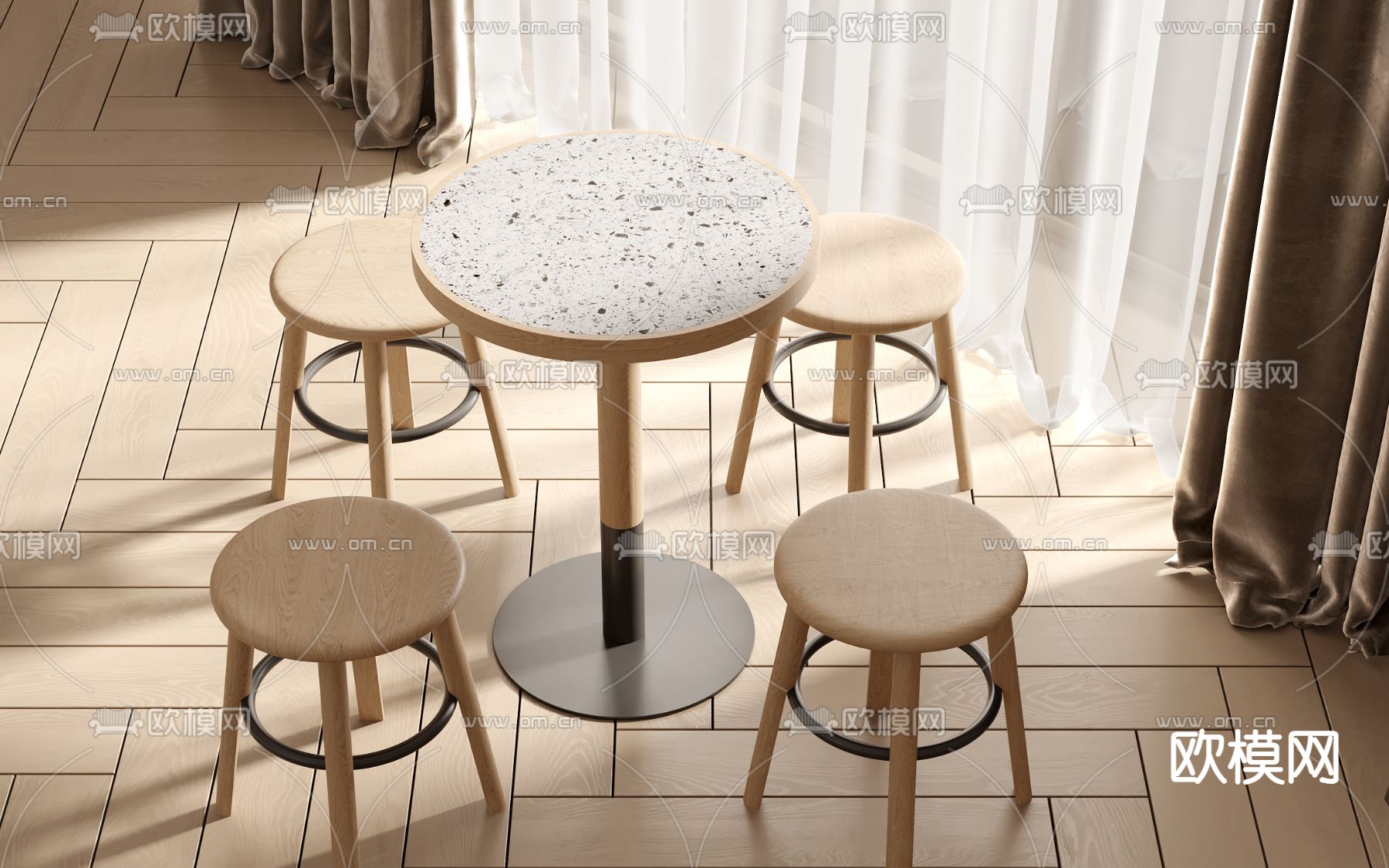 洽谈桌椅 休闲桌椅3d模型下载