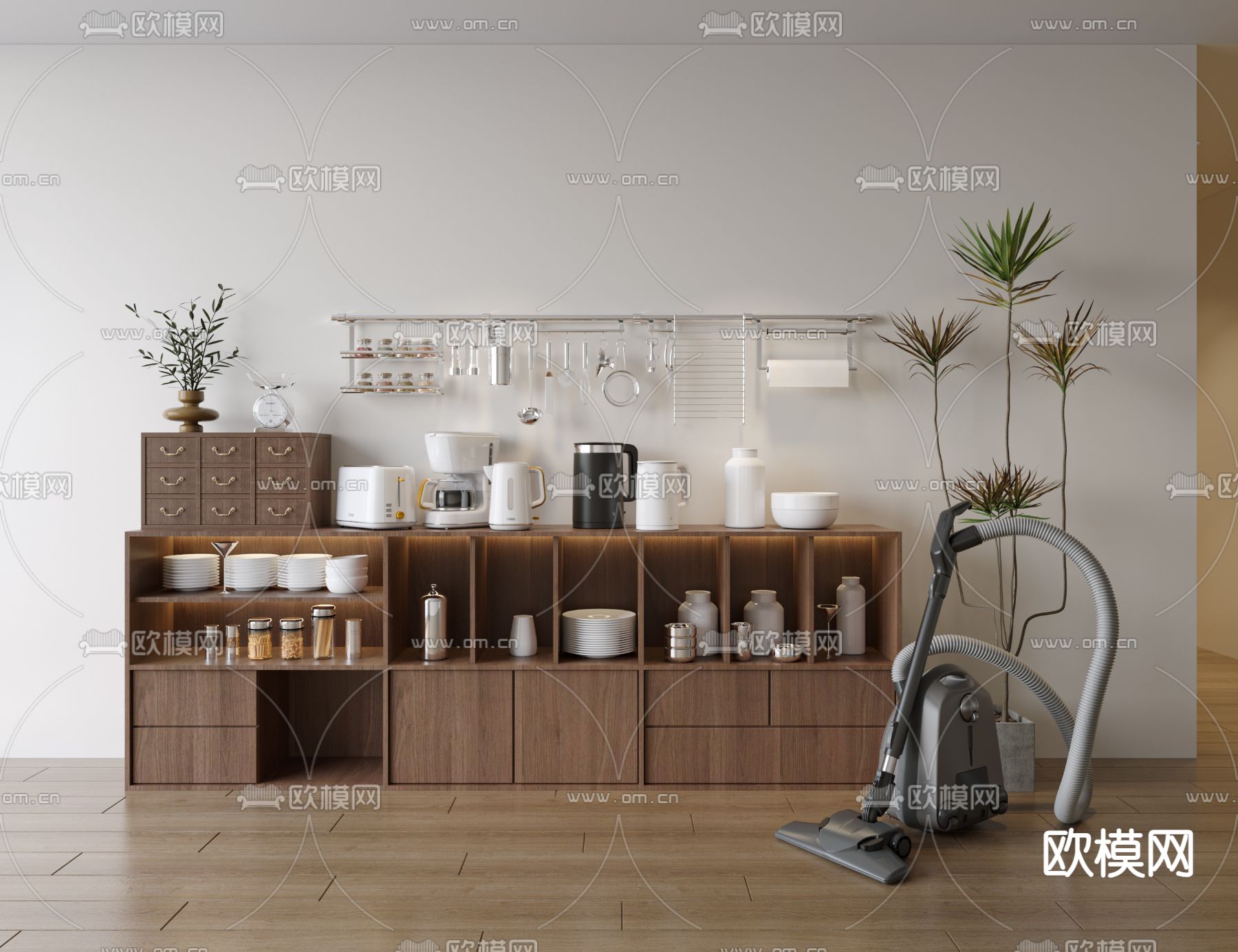 侘寂餐边柜3d模型下载