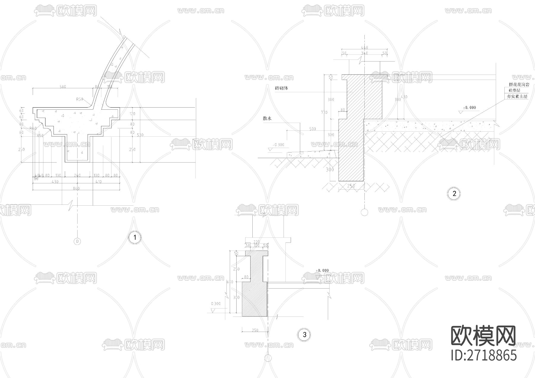 欧式方底圆顶亭节点大样下载（渲染图6）