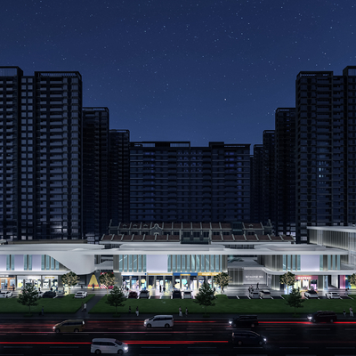  现代商业广场su模型 