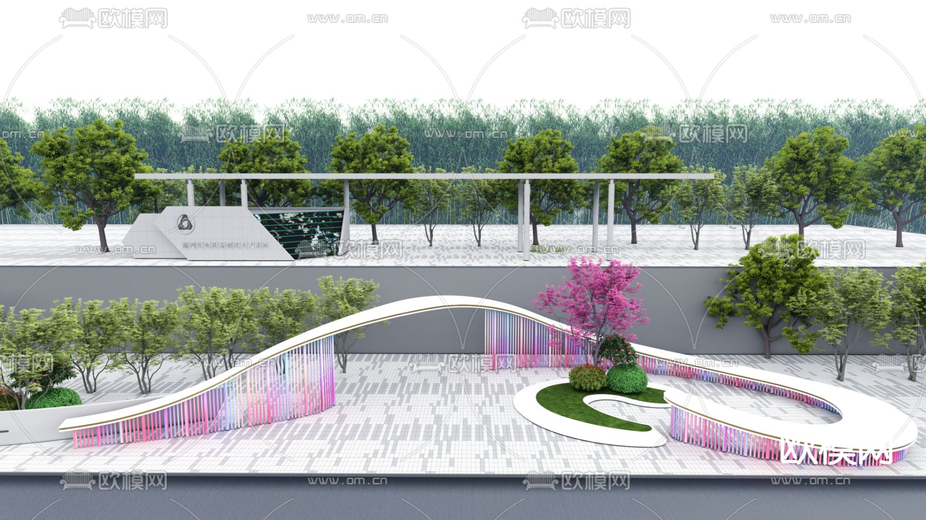 现代门廊 亭子su模型下载（渲染图3）