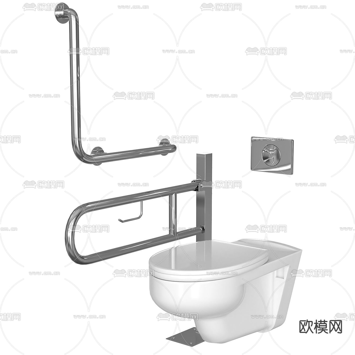 残疾人马桶 坐便器3d模型下载