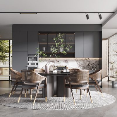 现代餐厅3d模型