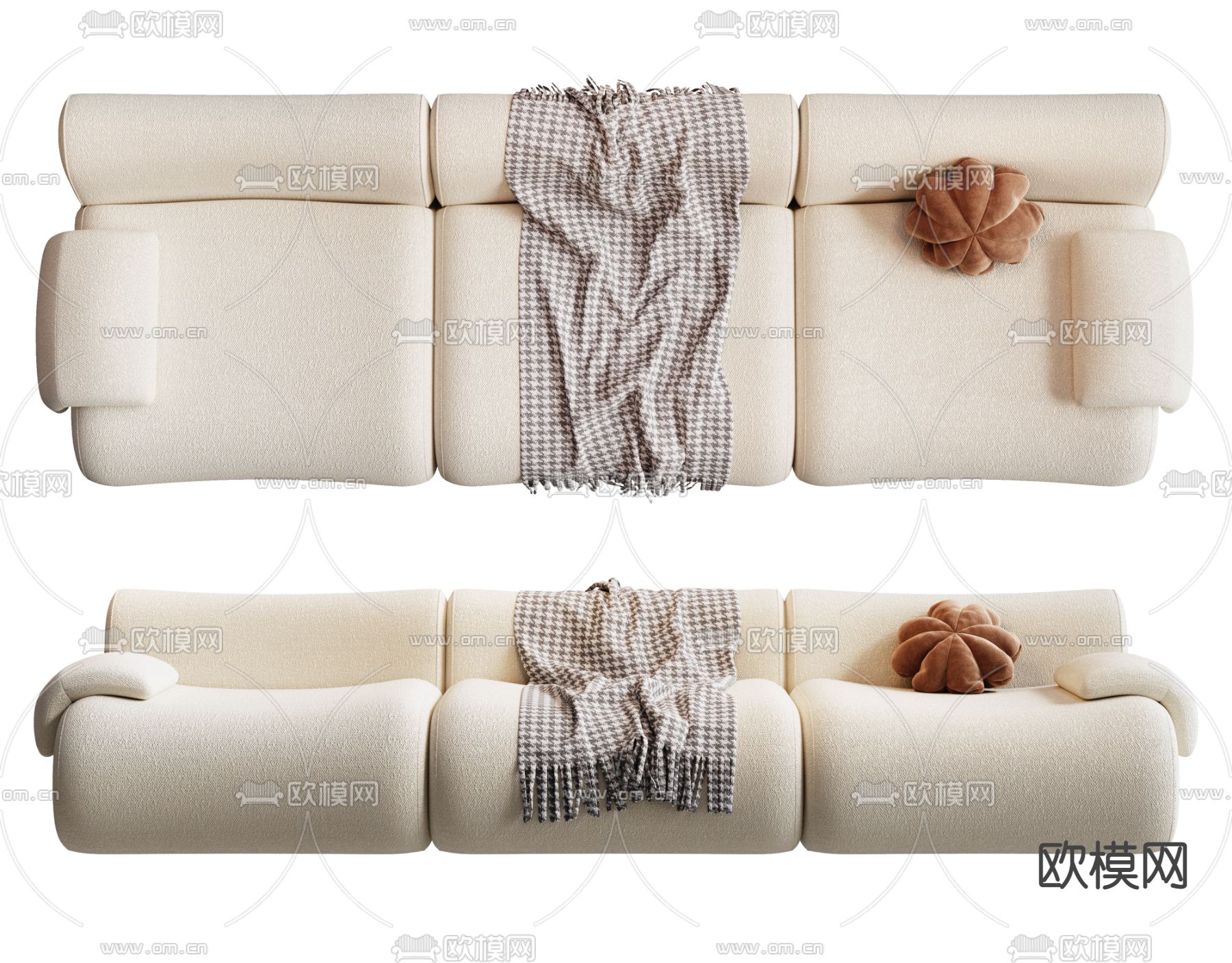 多人沙发su模型下载（渲染图1）