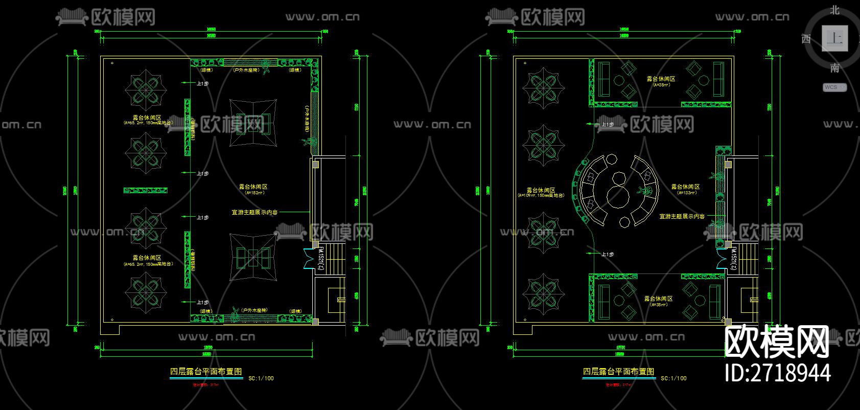 学校休闲露台cad平面图下载（渲染图6）