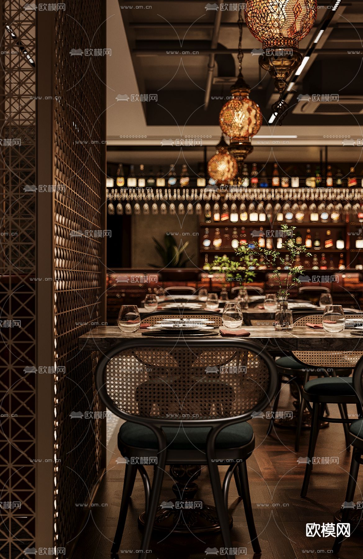 东南亚酒吧 清吧3d模型下载（渲染图3）
