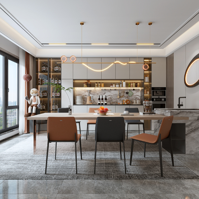 现代餐厅3d模型