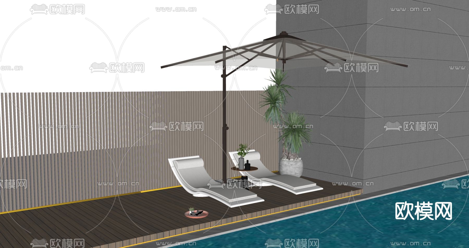 沙滩椅su模型下载