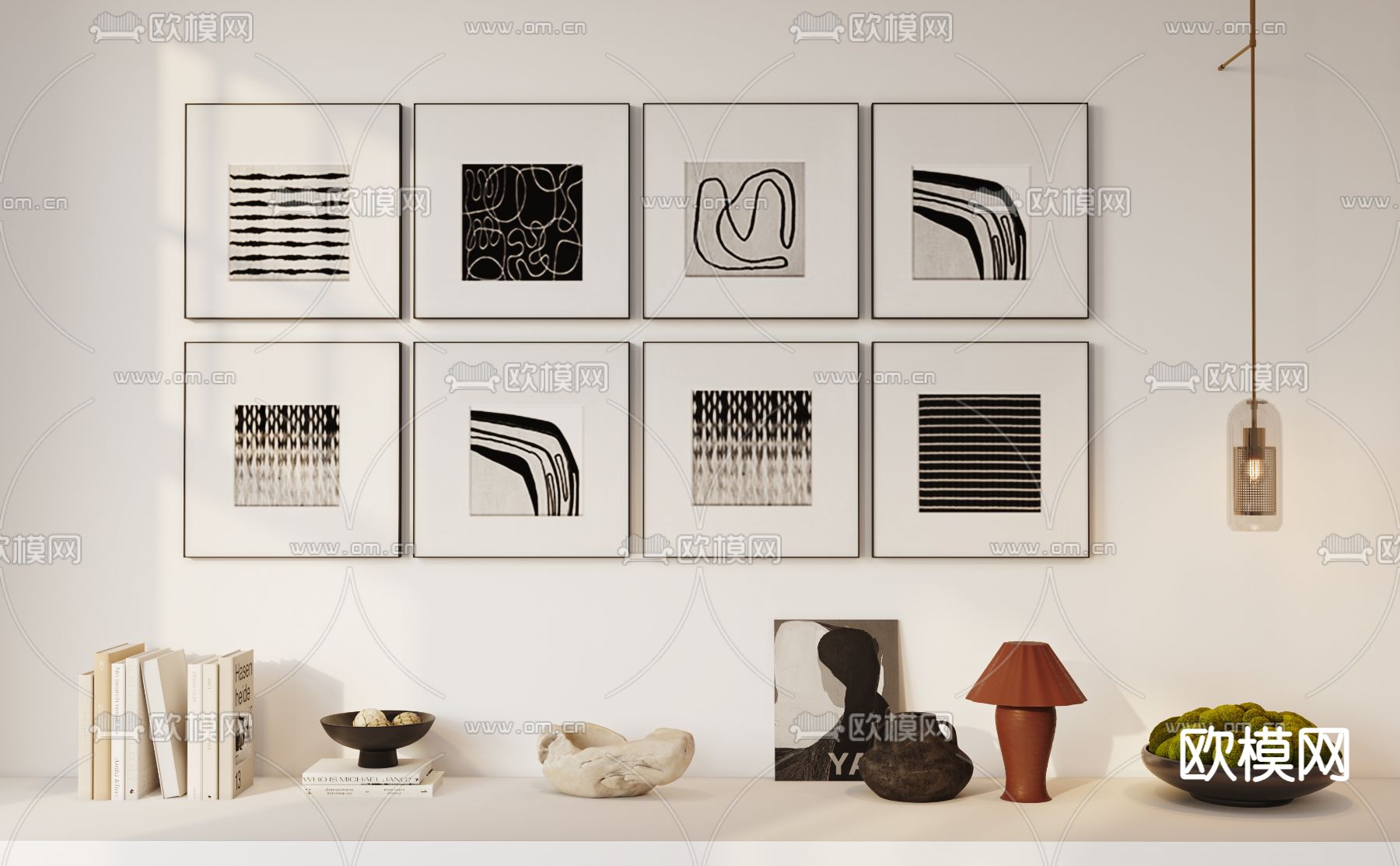 组合画 抽象画 装饰画3d模型下载