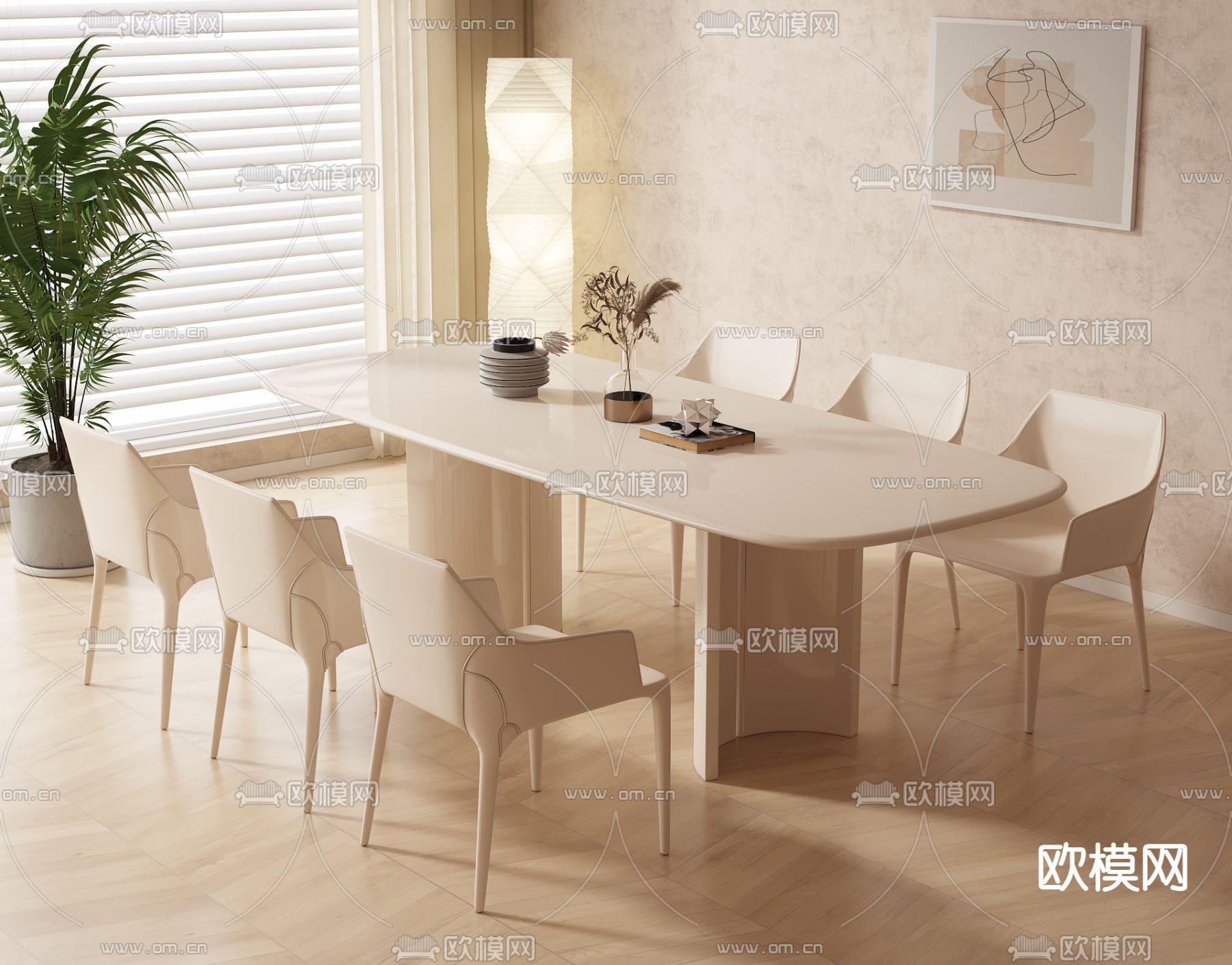 餐桌椅su模型下载（渲染图1）