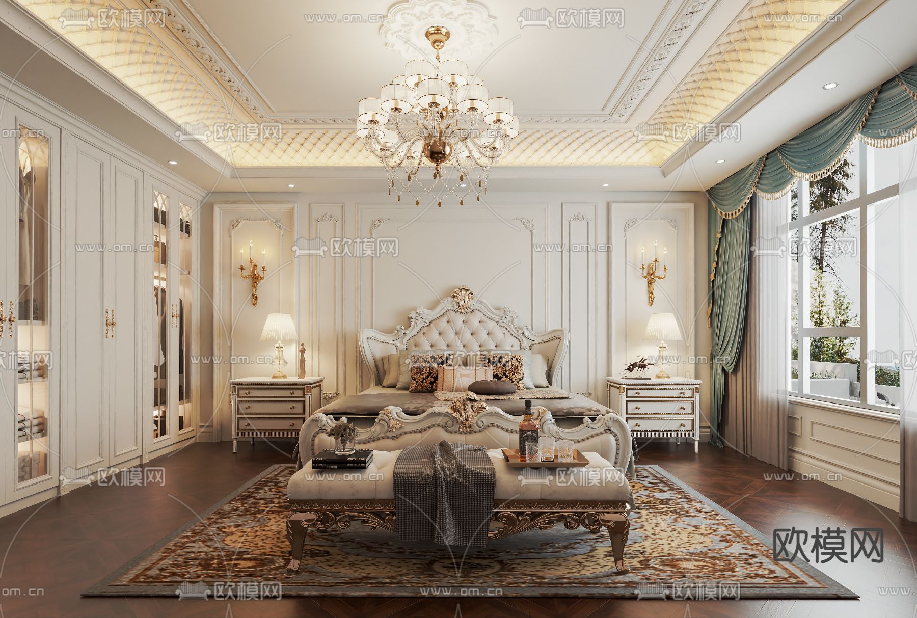 欧式卧室 主卧3d模型下载