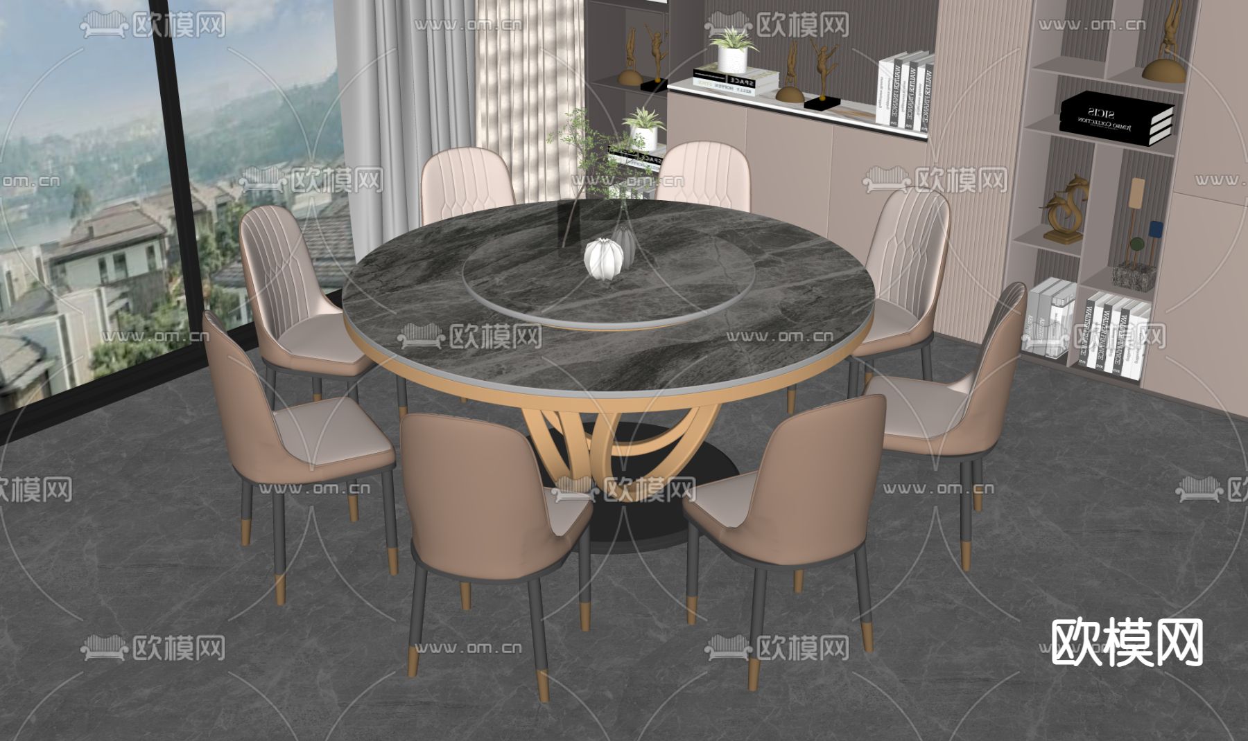 餐桌椅su模型下载（渲染图3）