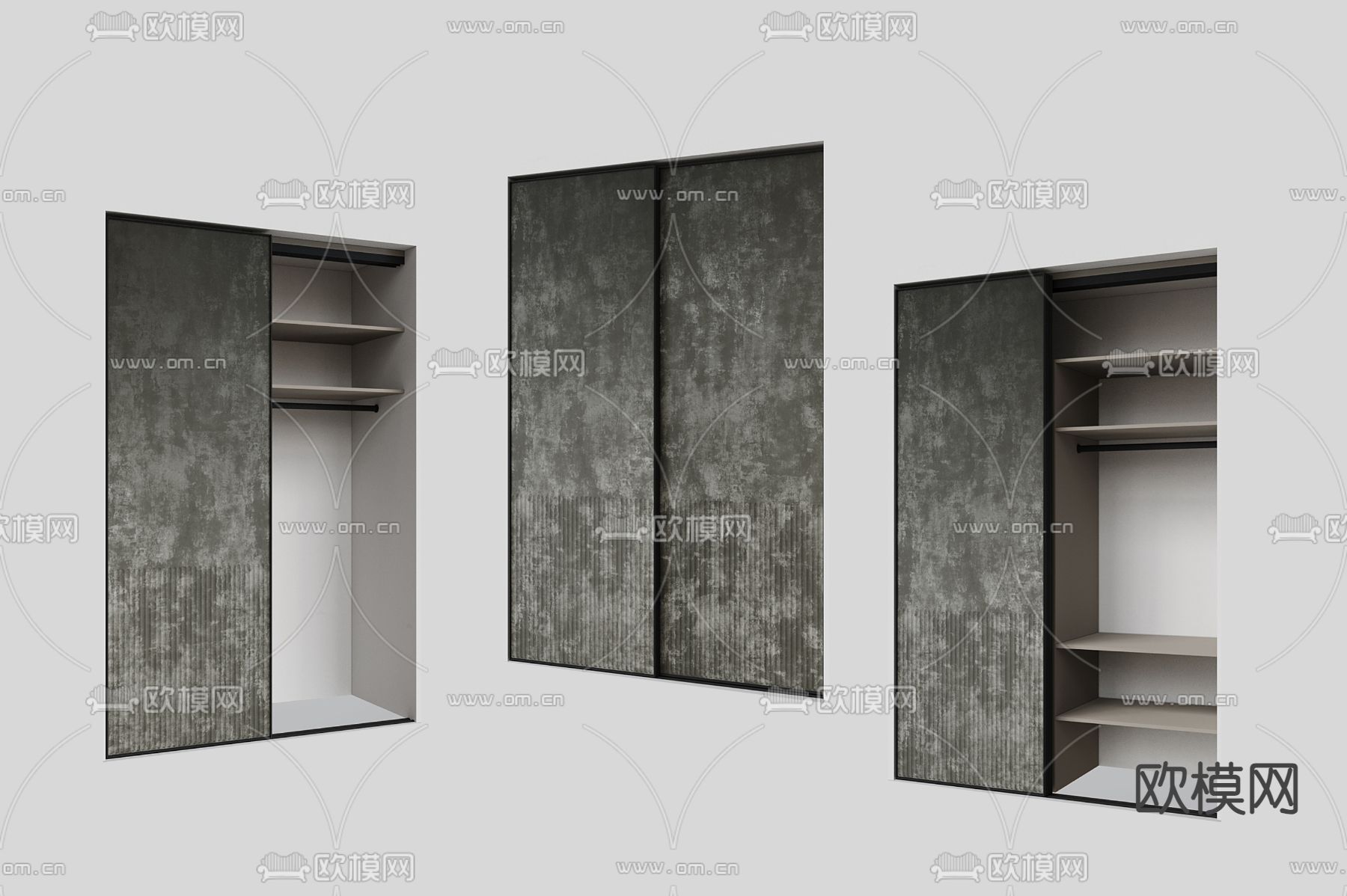 内嵌衣柜 衣橱3d模型下载