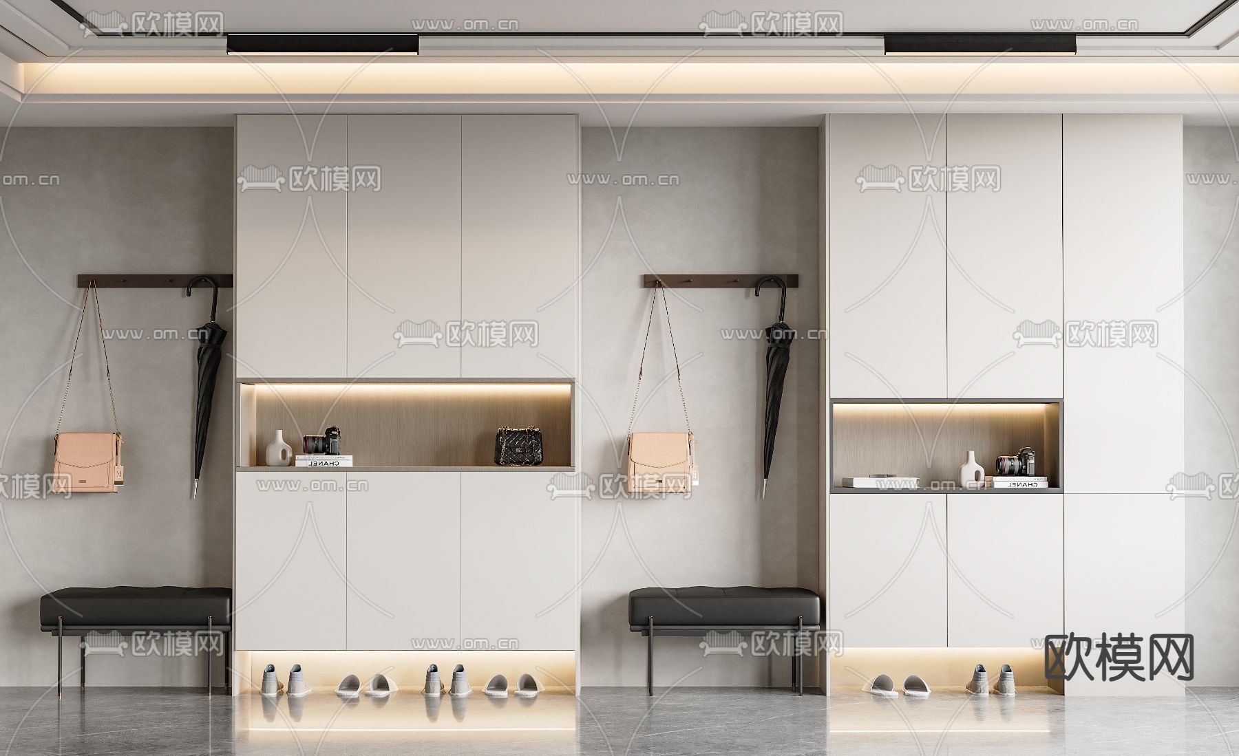 玄关鞋柜3d模型下载