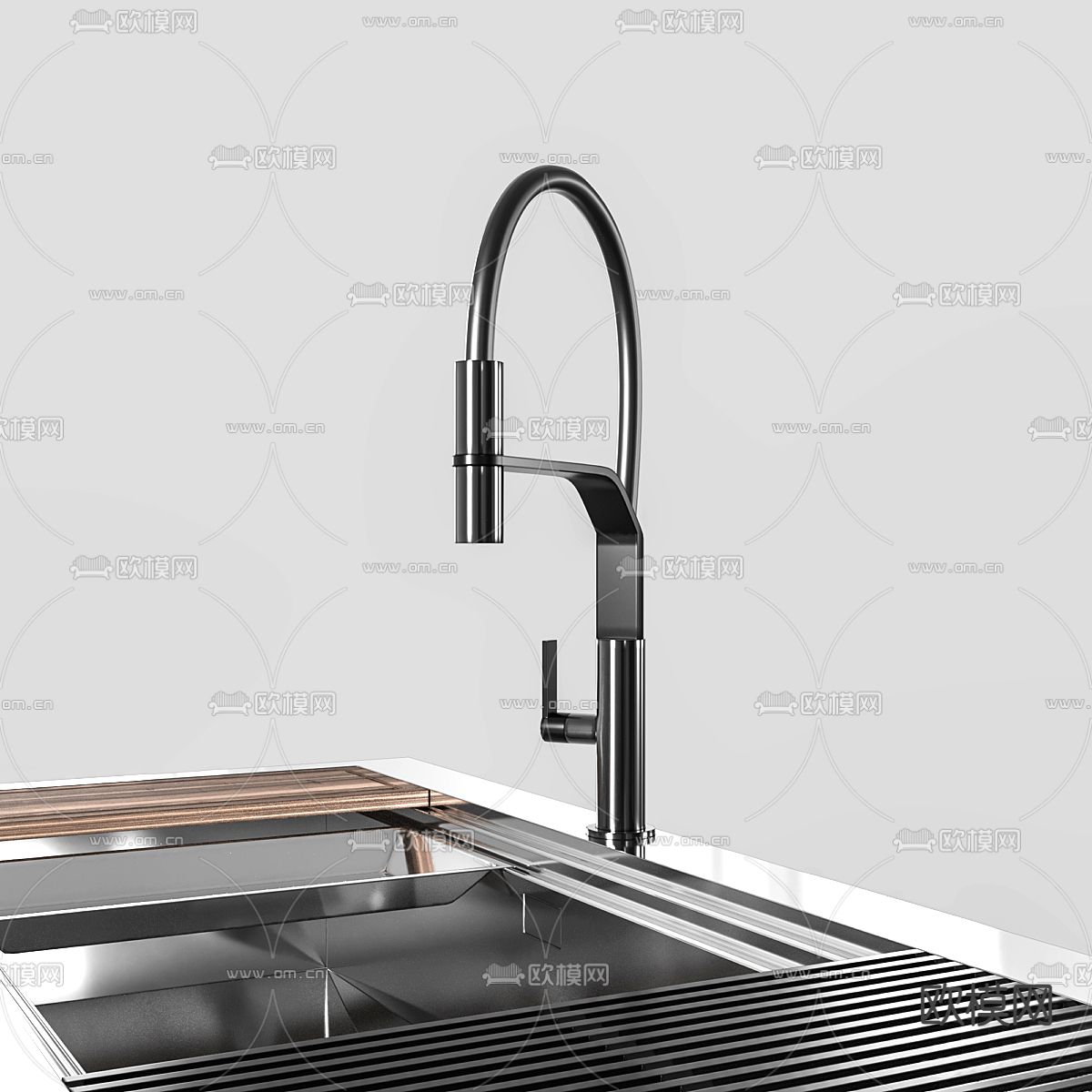 水槽 洗菜盆3d模型下载（渲染图2）