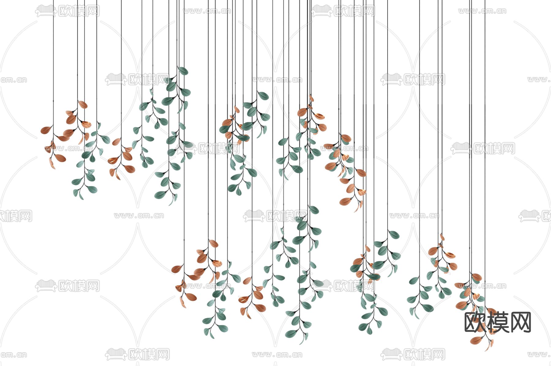 花瓣吊灯 装饰灯3d模型下载