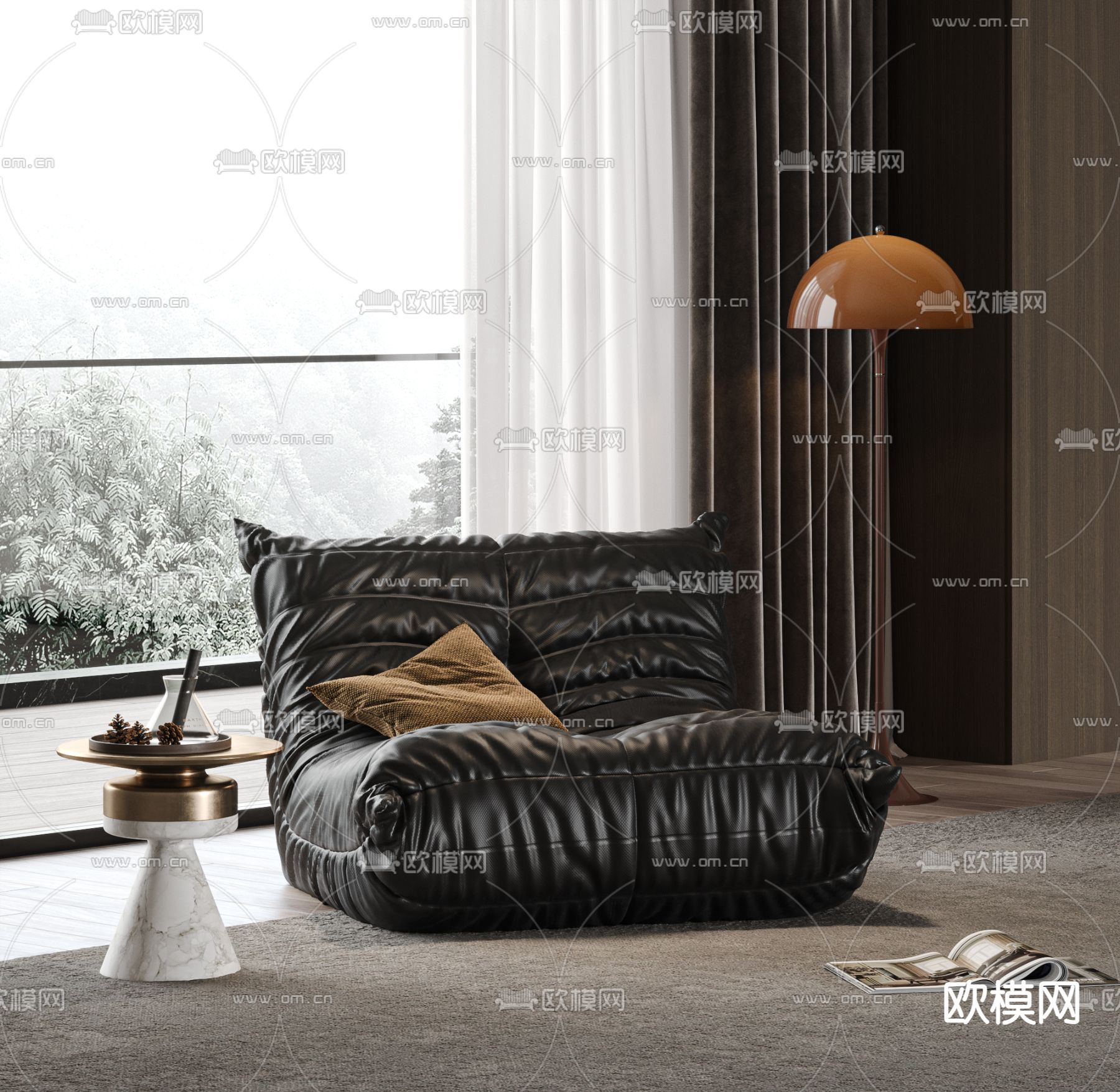 懒人沙发 毛毛虫沙发3d模型下载