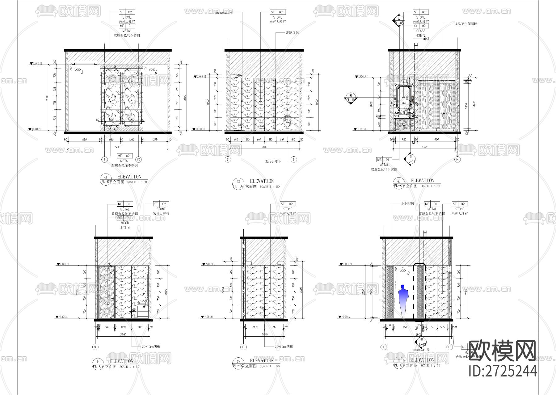 售楼中心全套CAD施工图下载（渲染图7）