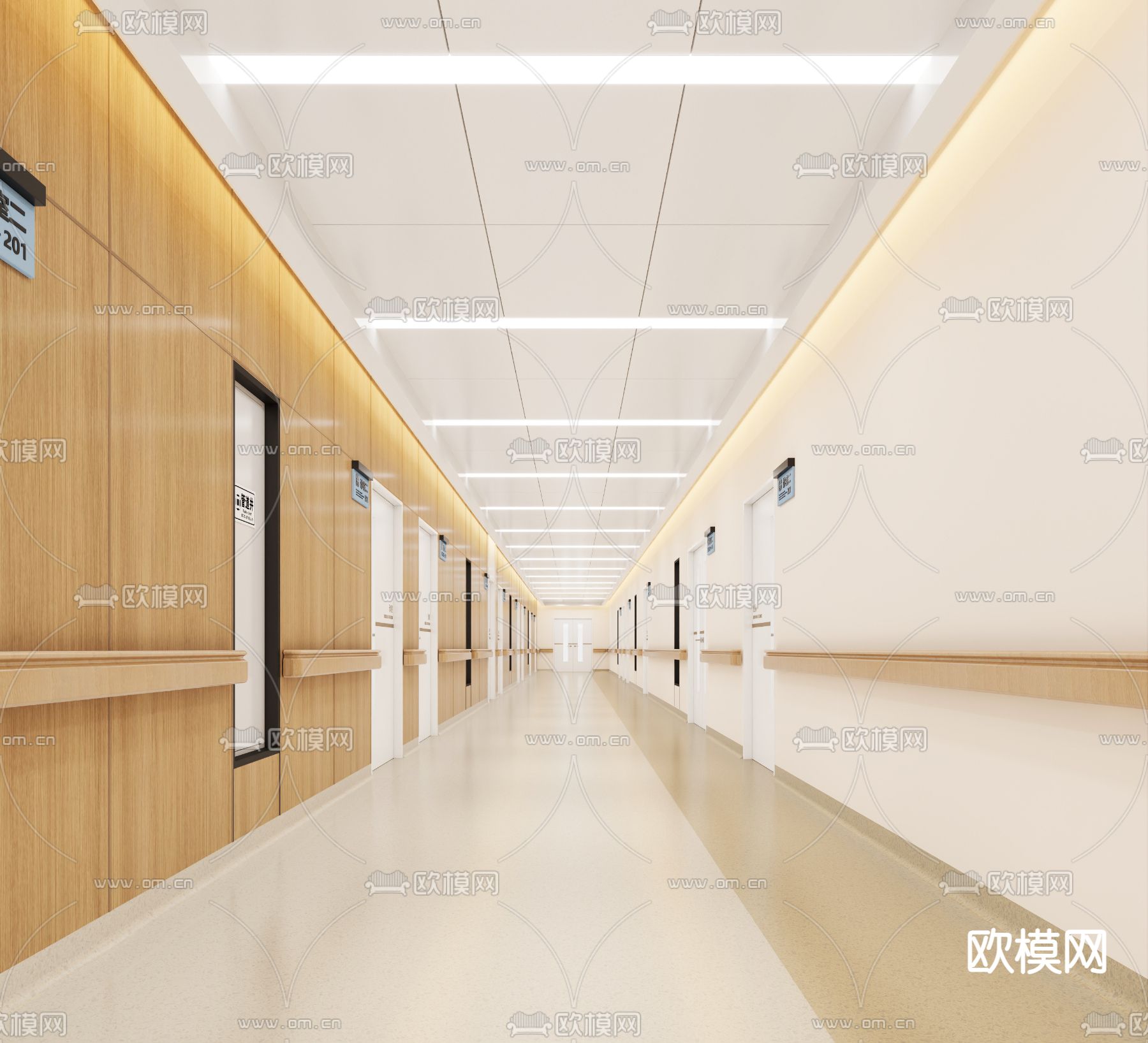 医院走廊免费3d模型下载