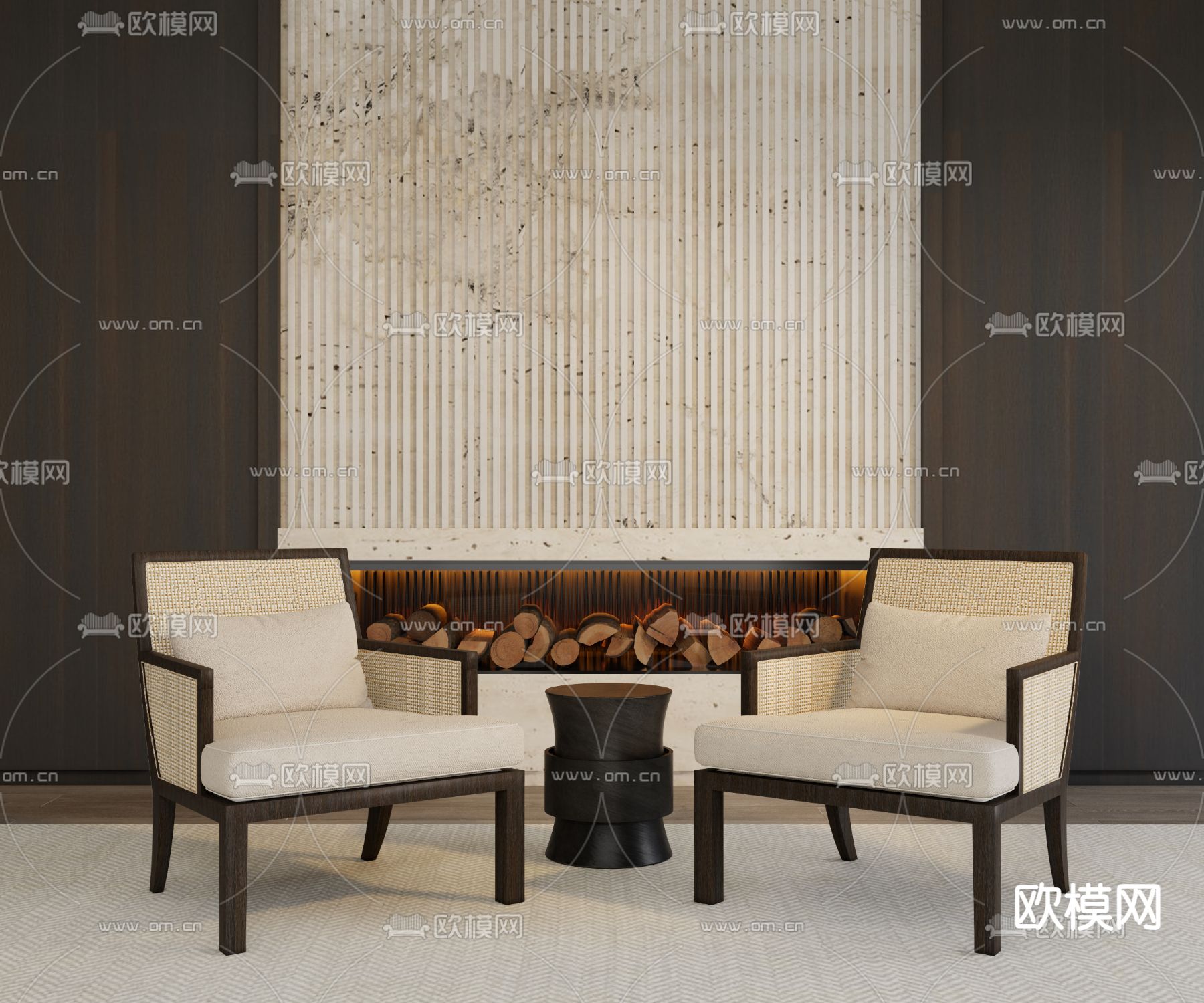 侘寂风椅子 休闲椅3d模型下载