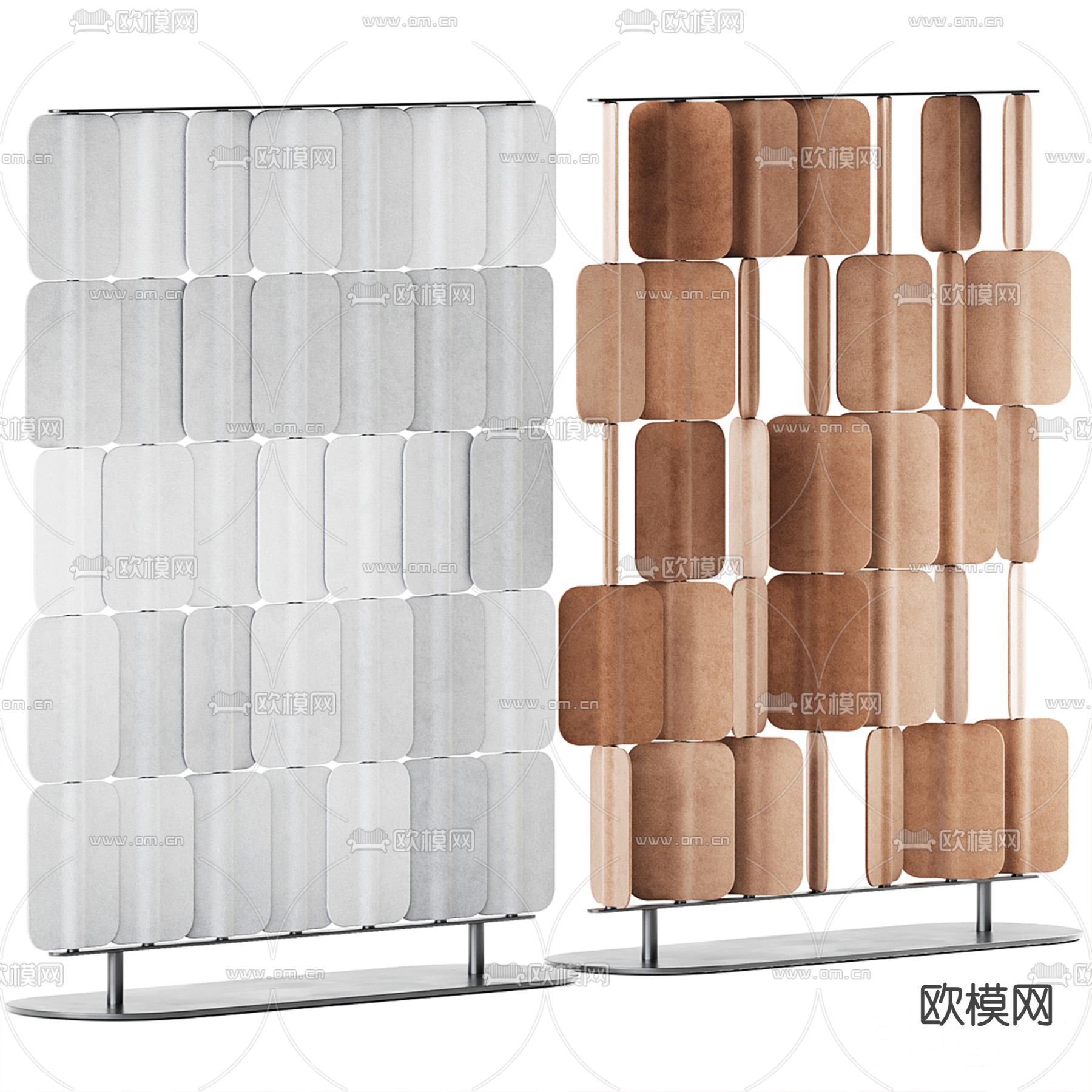 现代屏风隔断3d模型下载（渲染图2）