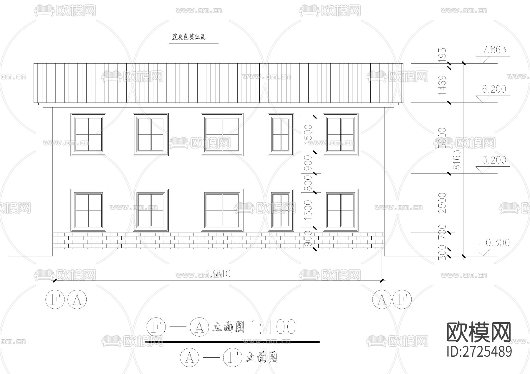 農村客家民居樓建筑CAD施工圖下載（渲染圖4）