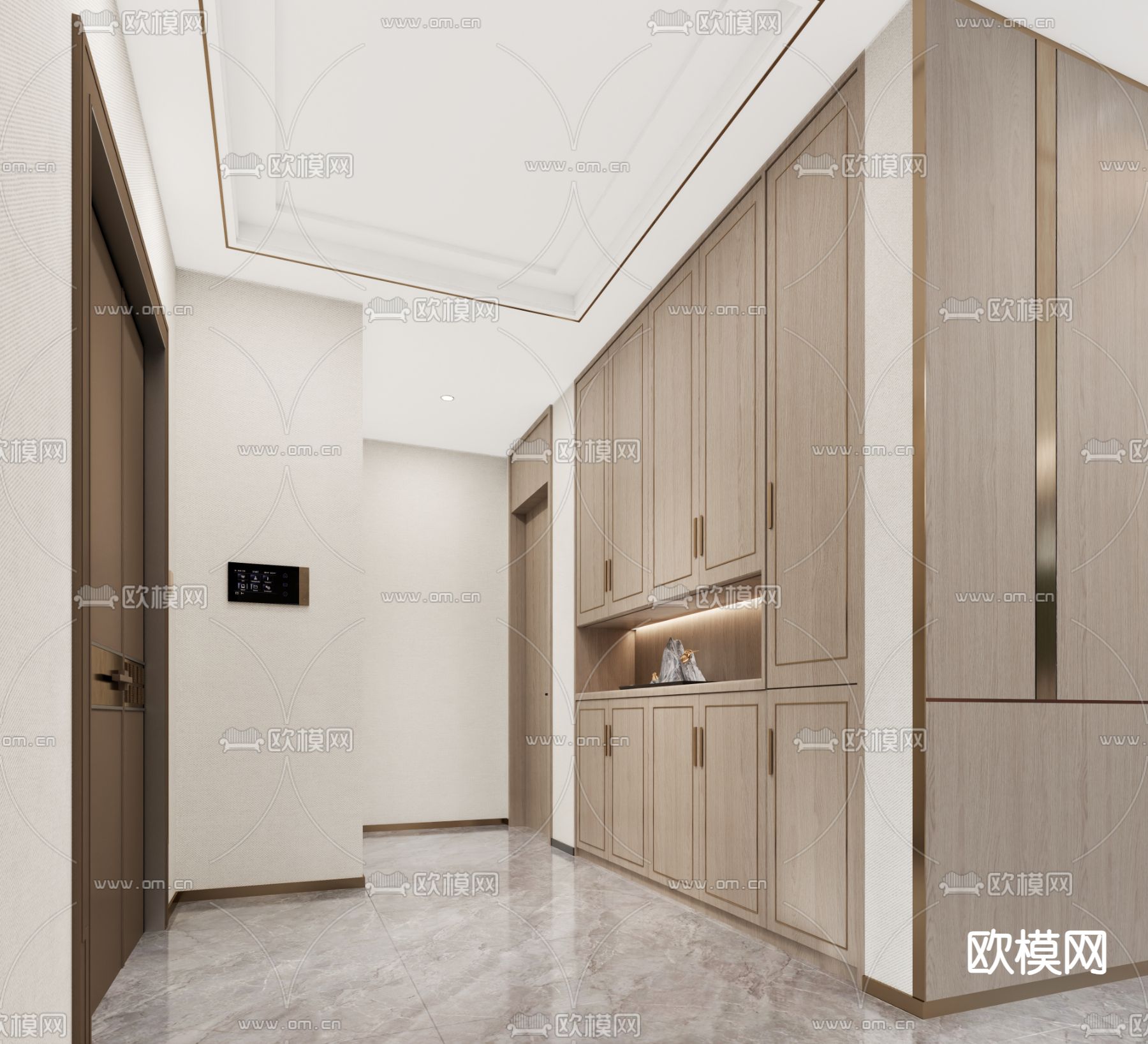 新中式玄关免费3d模型下载