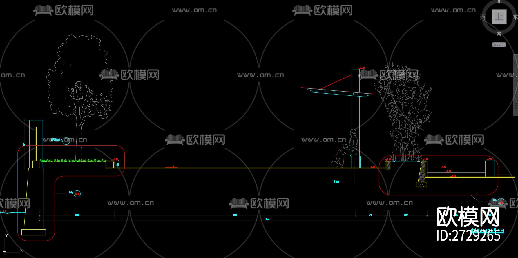 悬空栈道cad大样节点图下载（渲染图5）