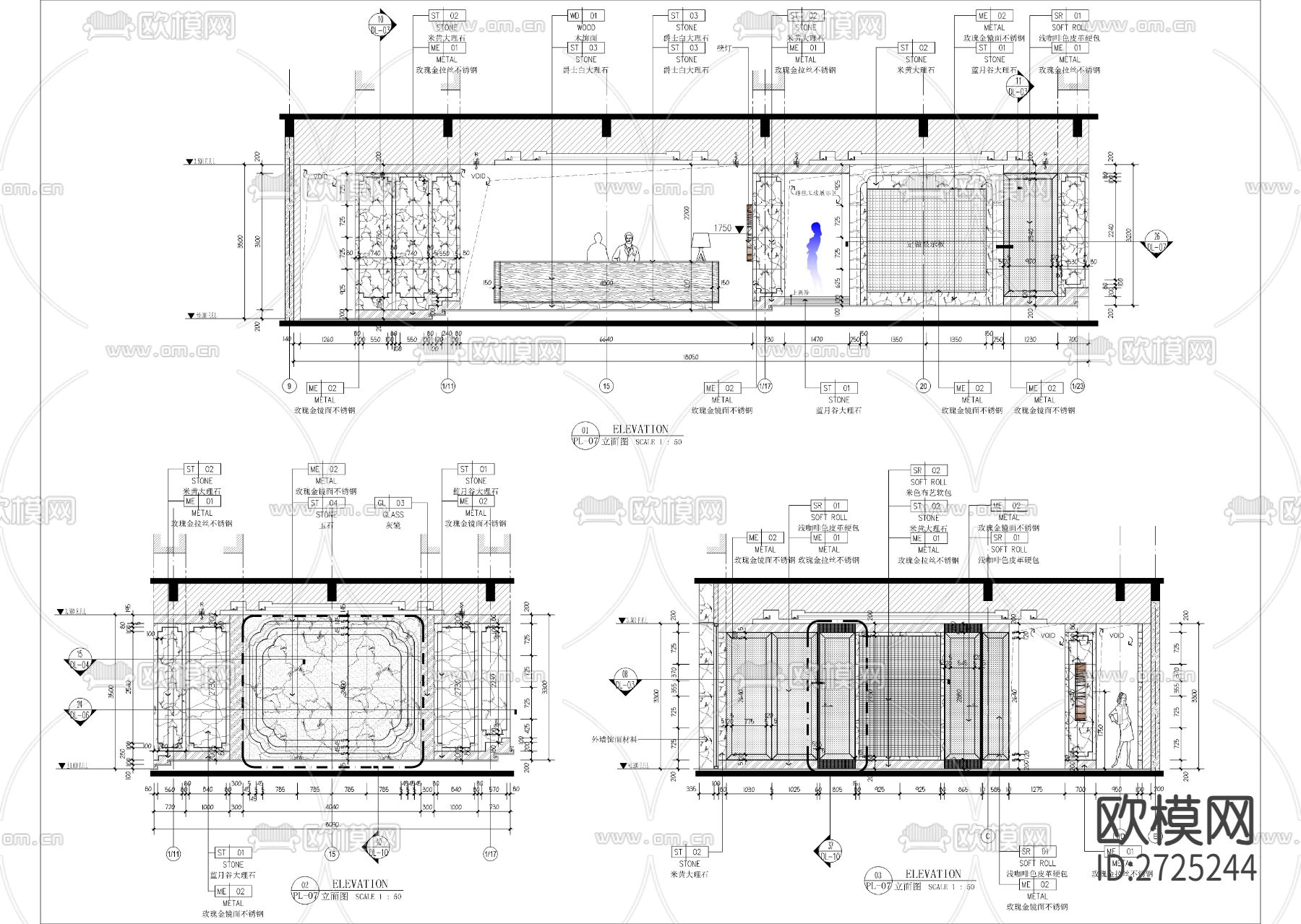 售楼中心全套CAD施工图下载（渲染图8）