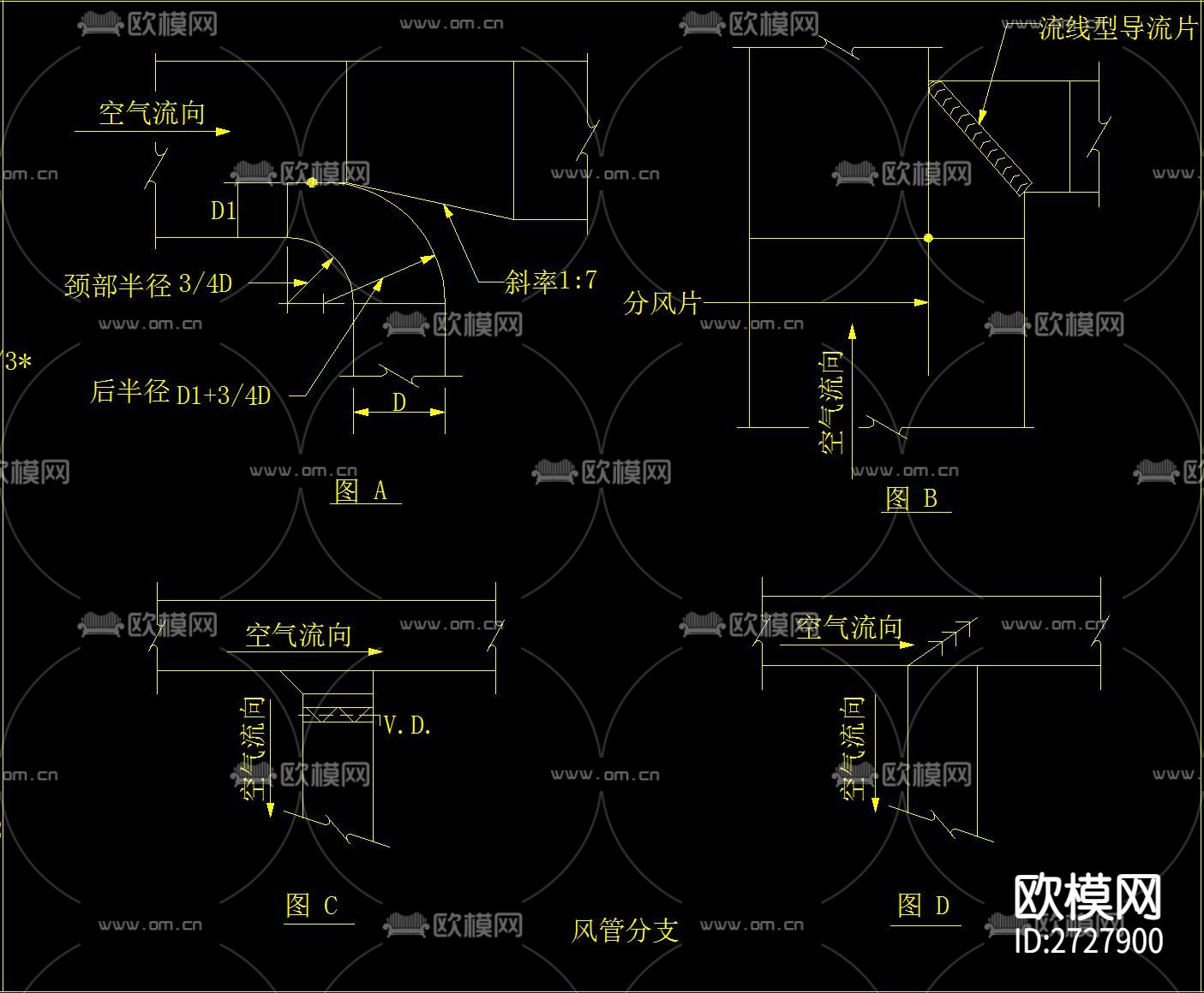 室内中央空调cad大样图下载（渲染图9）