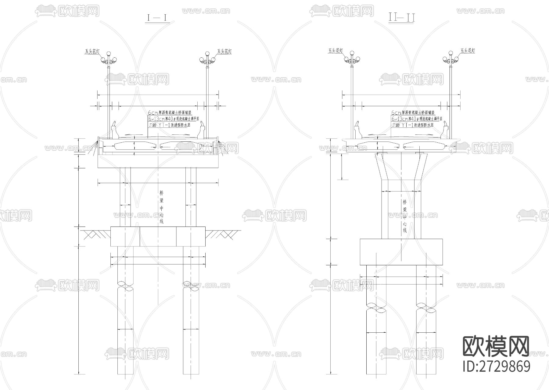 跨江大桥cad施工图下载（渲染图3）