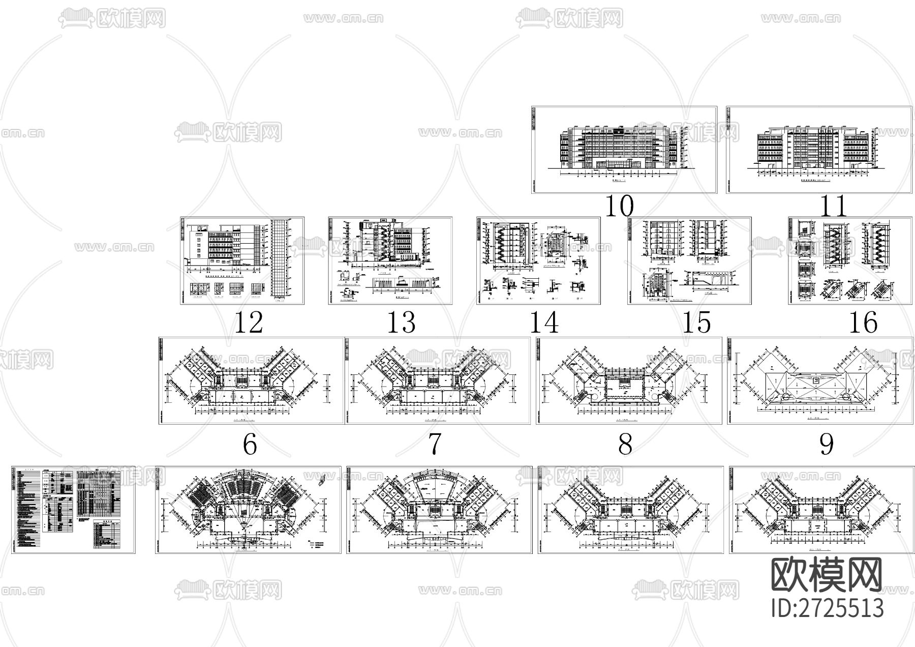 消防大队教学楼建筑CAD施工图下载（渲染图9）