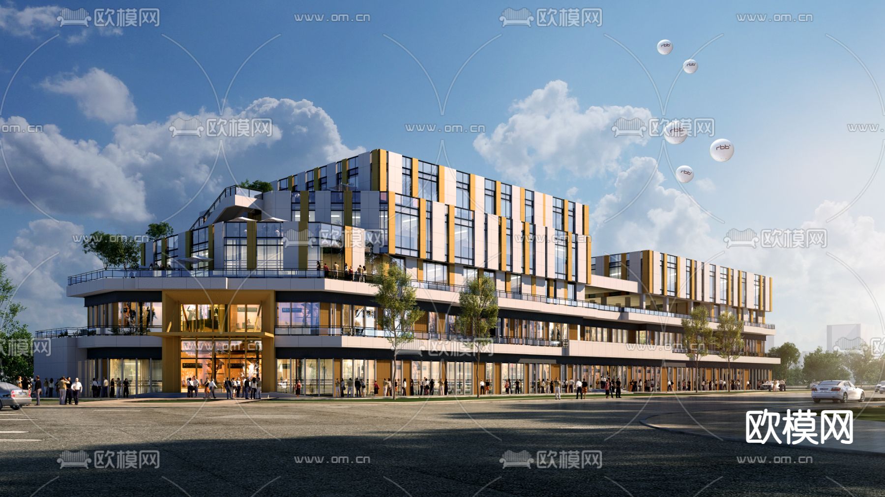 商业综合楼3d模型下载