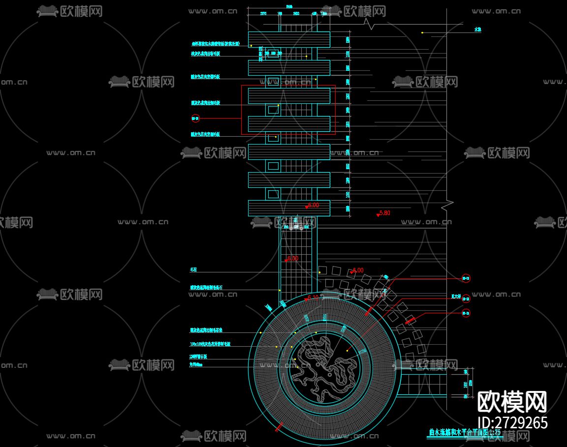 悬空栈道cad大样节点图下载（渲染图1）