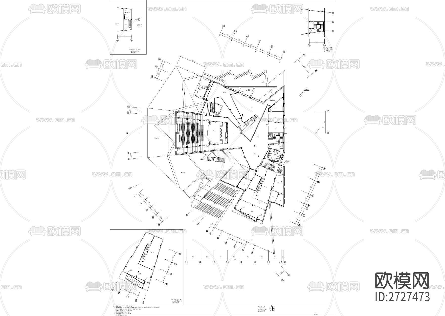 博物馆cad建筑图下载（渲染图2）