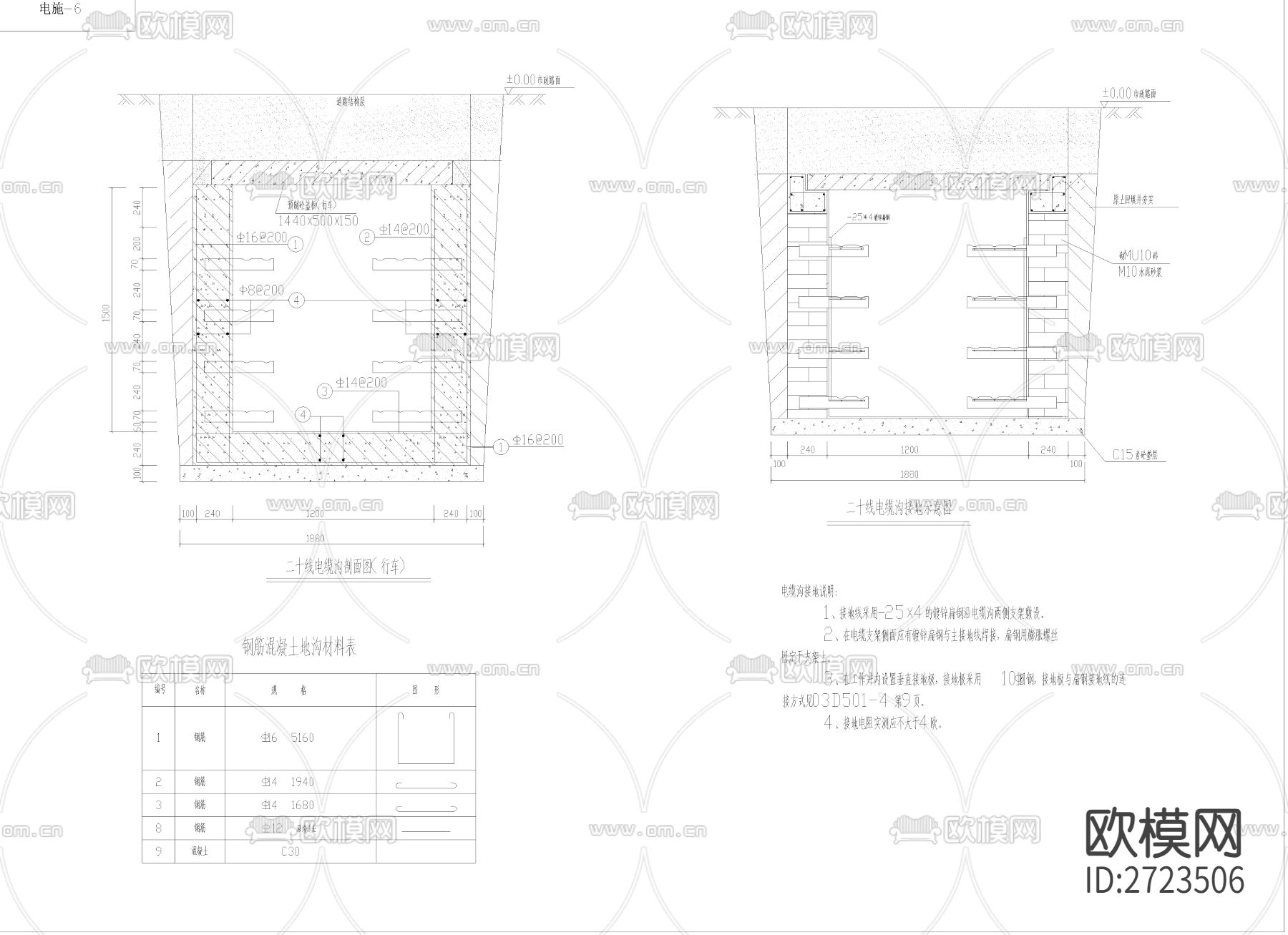 电缆沟cad图库下载（渲染图3）