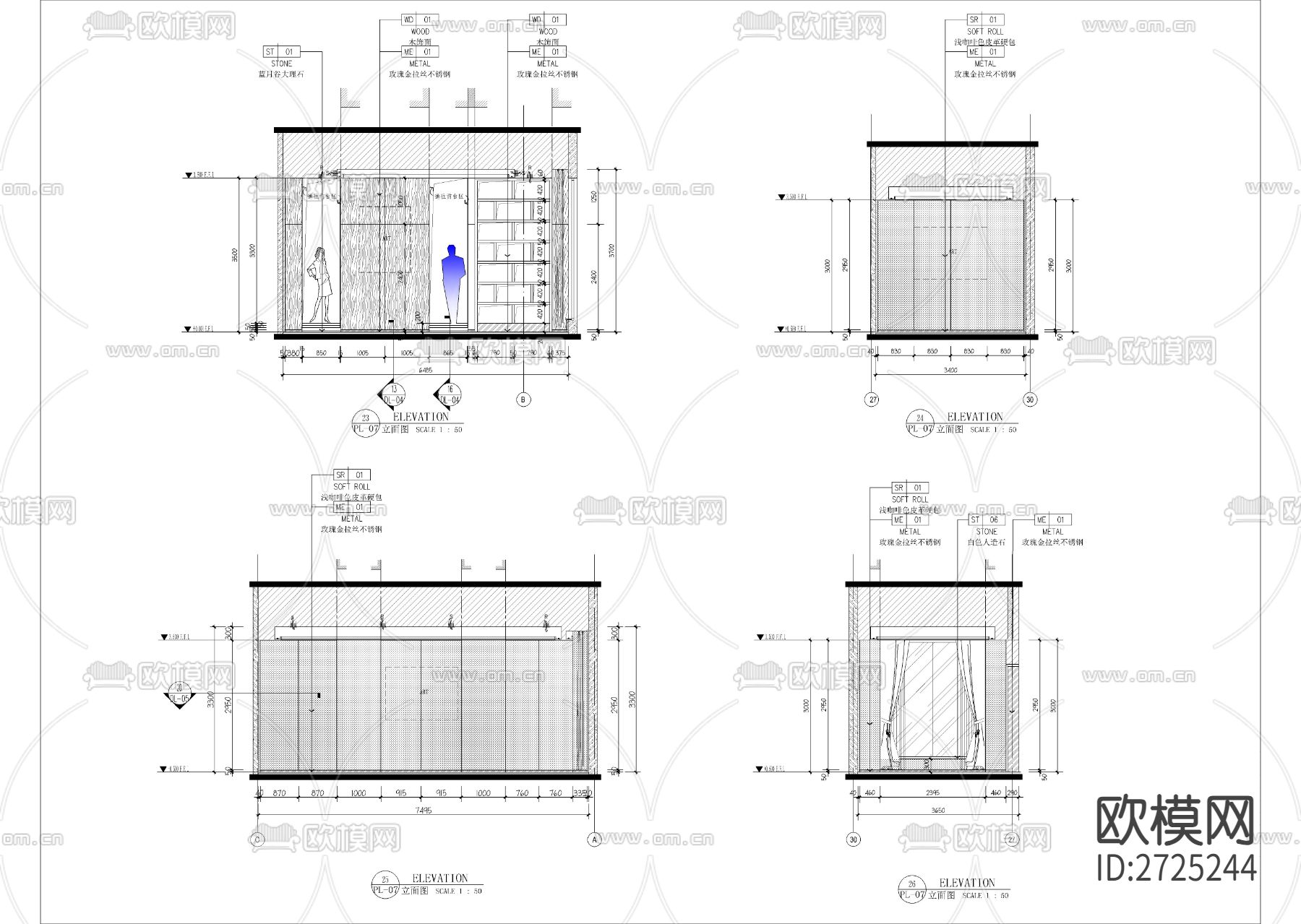 售楼中心全套CAD施工图下载（渲染图4）