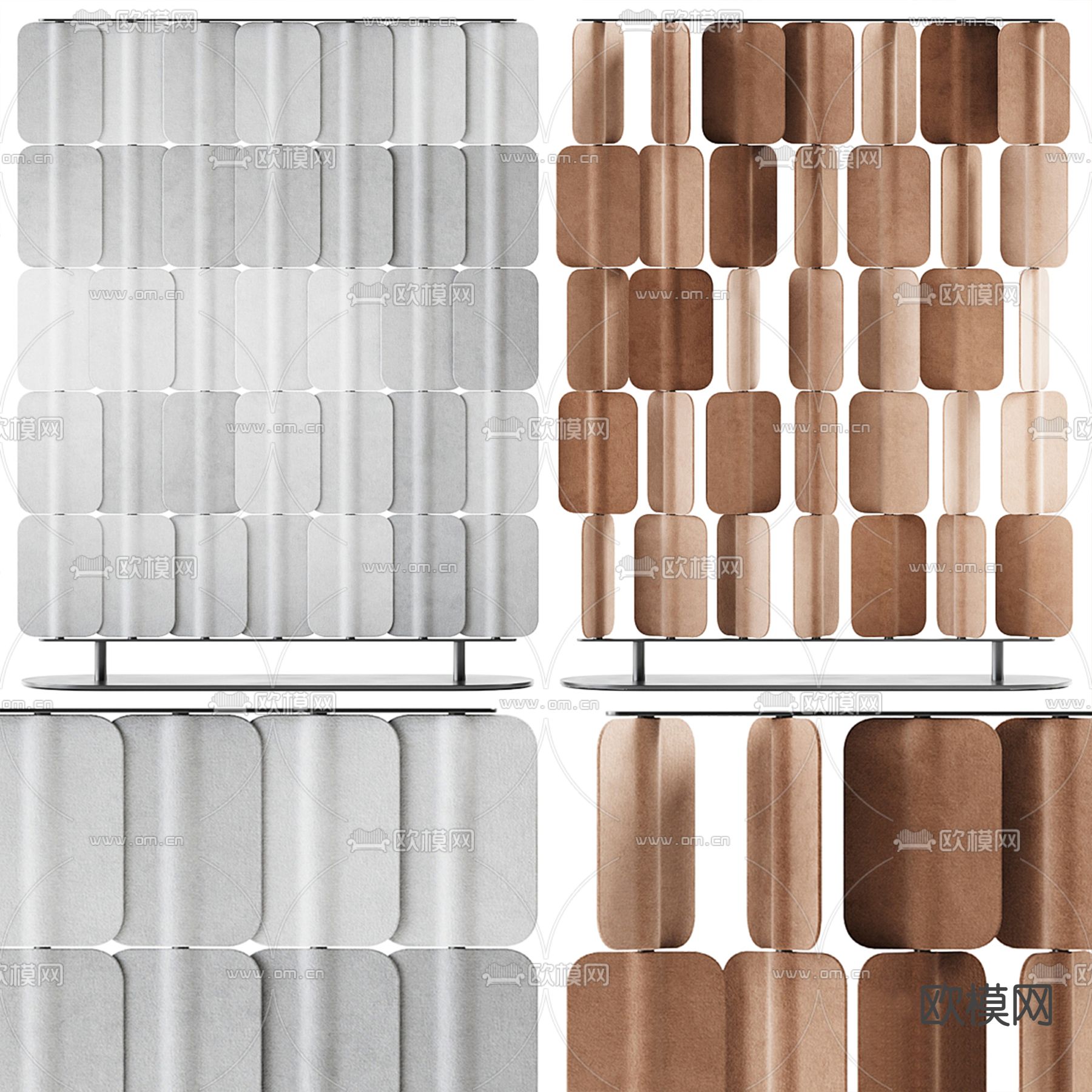 现代屏风隔断3d模型下载（渲染图1）