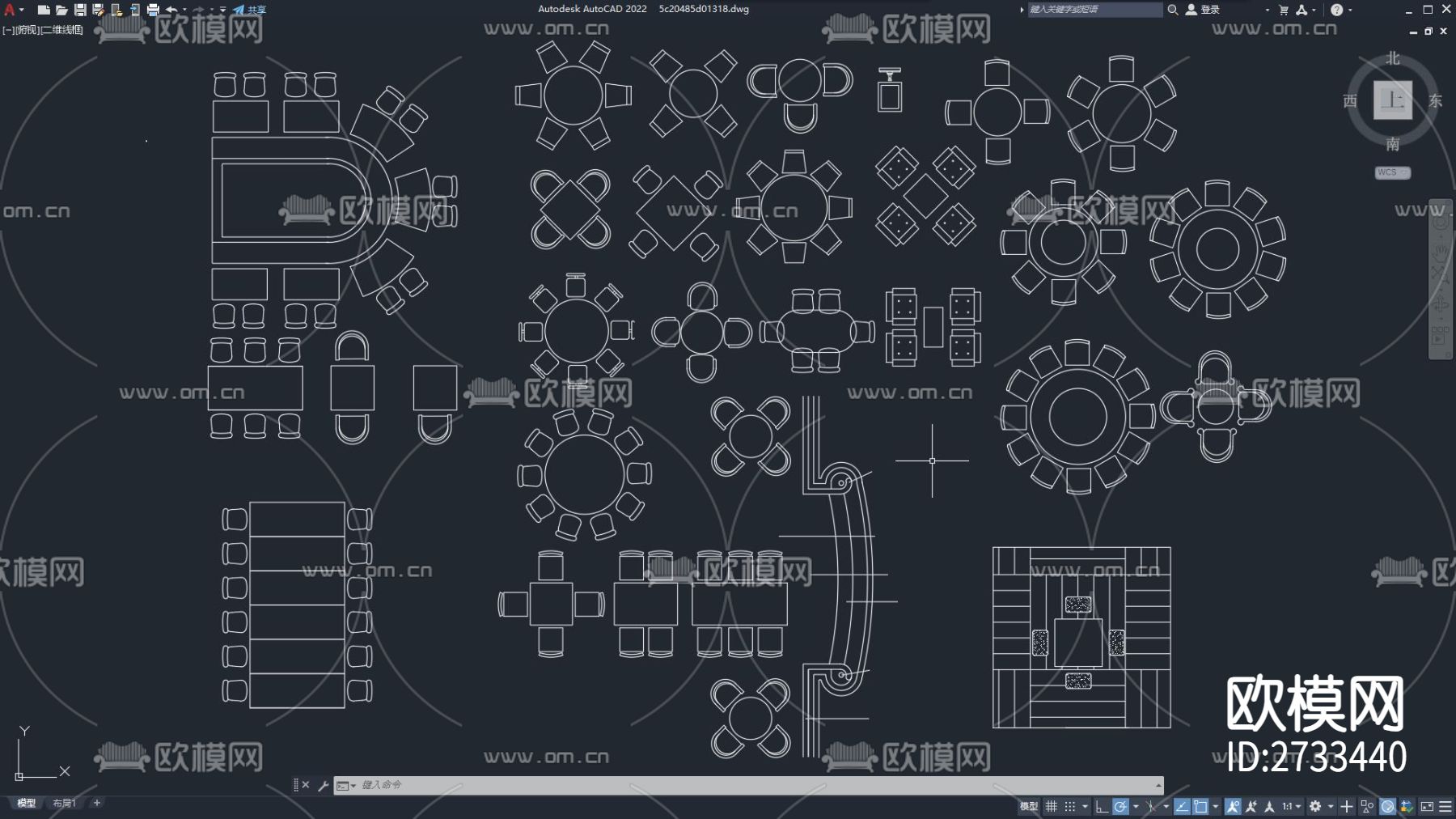 餐桌椅CAD图库下载