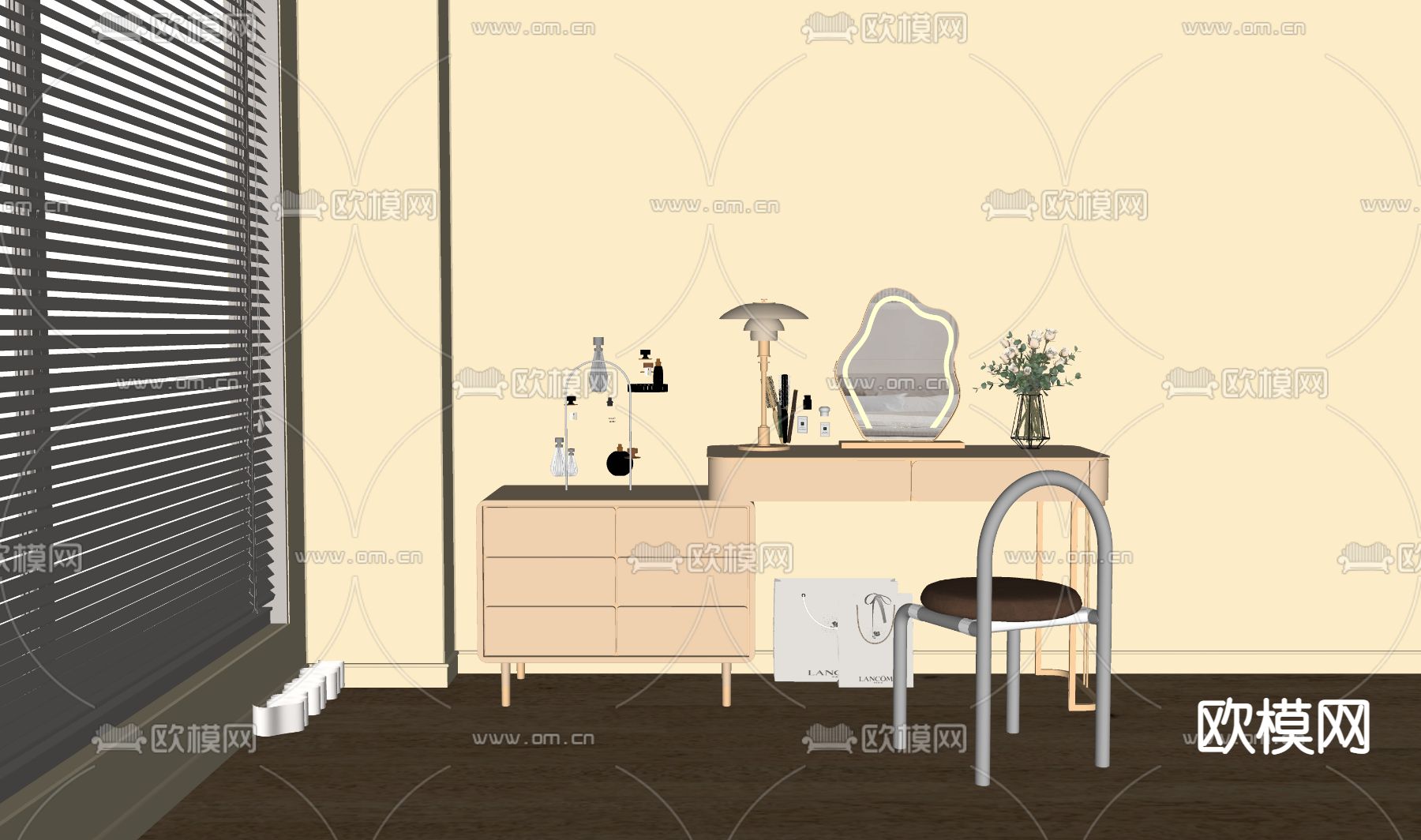 梳妆台su模型下载（渲染图2）