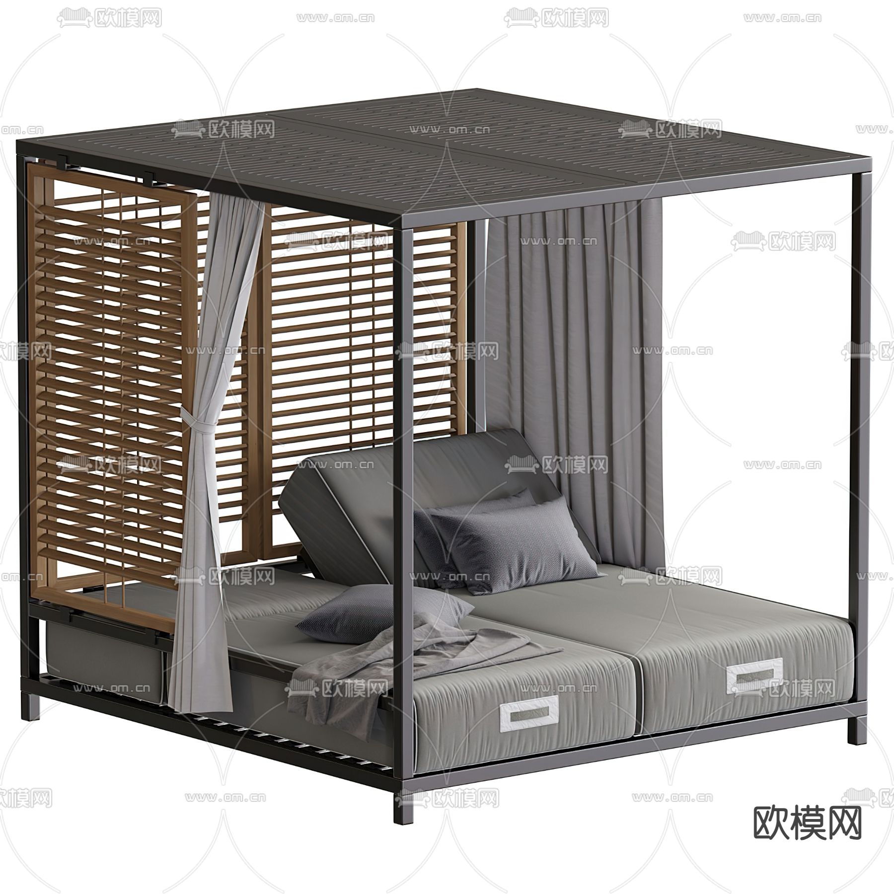 户外沙发床3d模型下载（渲染图1）