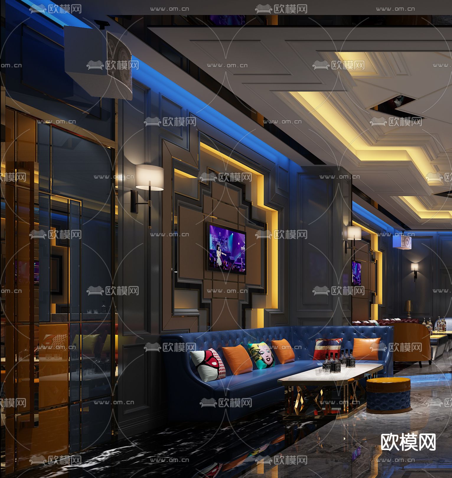 KTV总统包房3d模型下载（渲染图2）