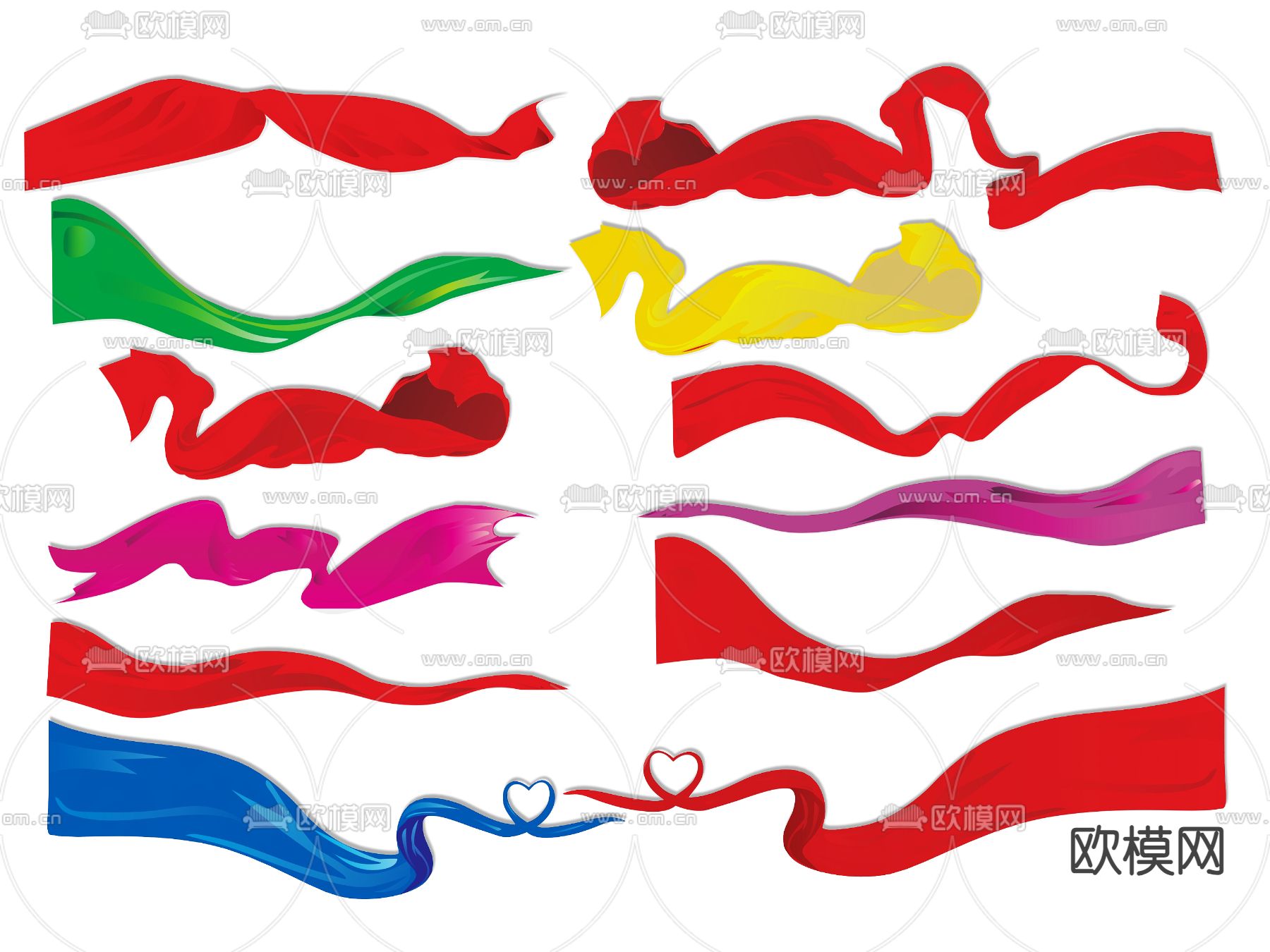 飘带 红绸 丝带 绸缎 绶带3d模型下载