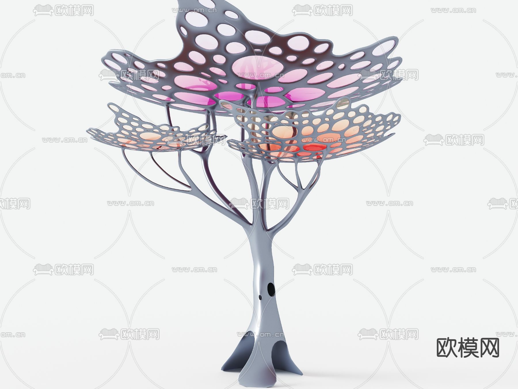 异形雕塑 树形廊架3d模型下载